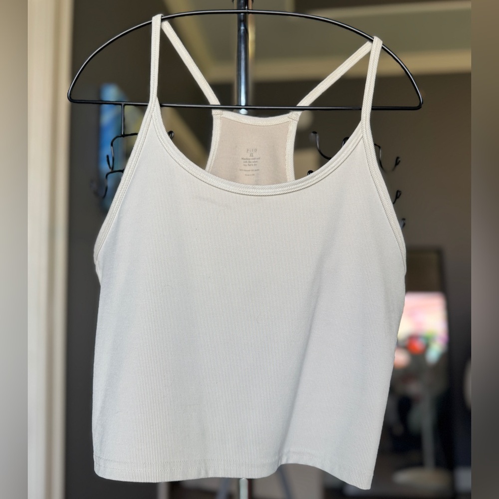 Fleo White Ribbed Switch Up Crop Top